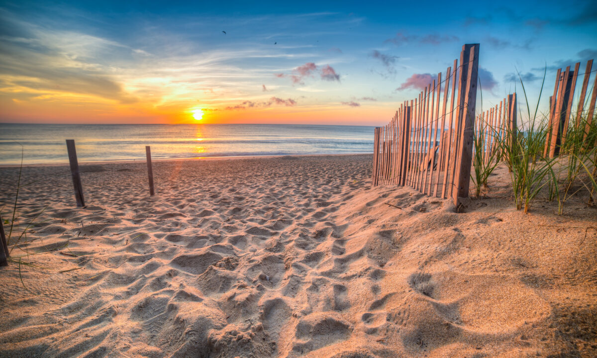 Atlantic Ocean beach at sunrise