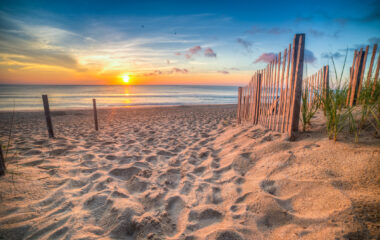 Atlantic Ocean beach at sunrise