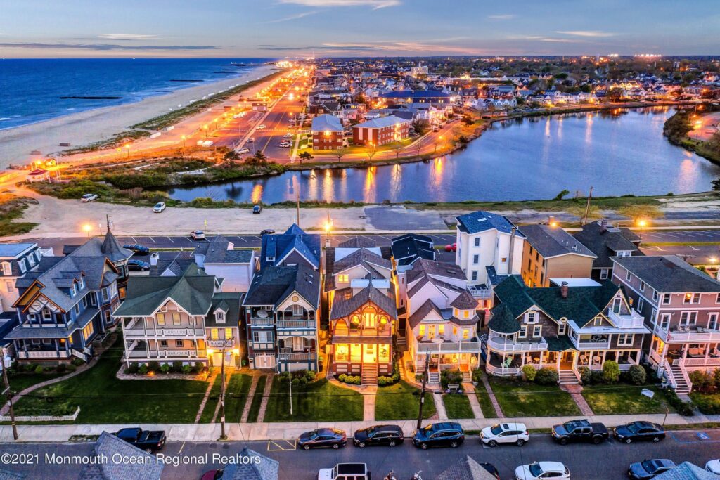 Ocean Grove, New Jersey beach surrounded by houses