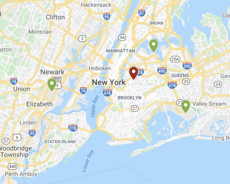 map of New York City and surrounding areas