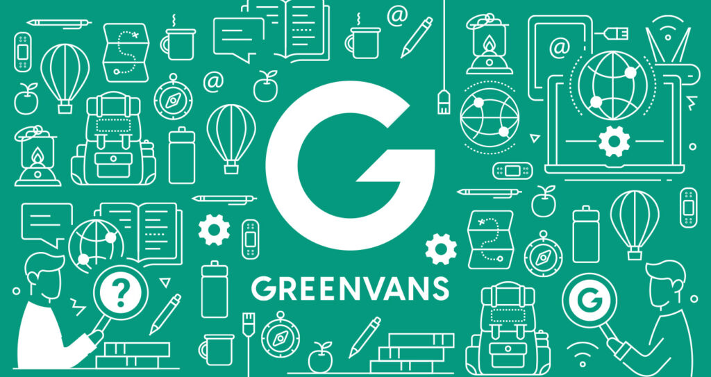 Greenvans 15 Passenger Van Rental logo with background