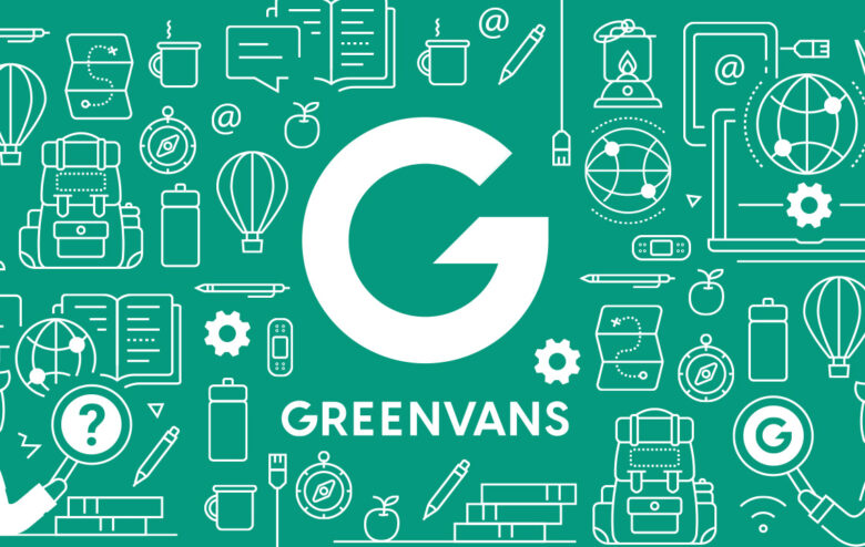 Greenvans 15 Passenger Van Rental logo with background